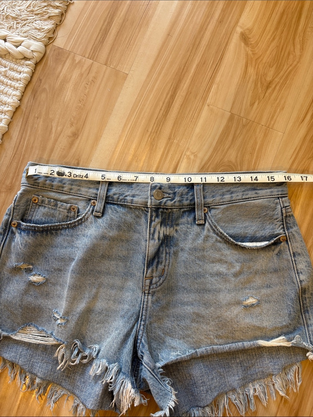 Pistola Light Wash Distressed Denim Cutoff Shorts. - Picture 5 of 6